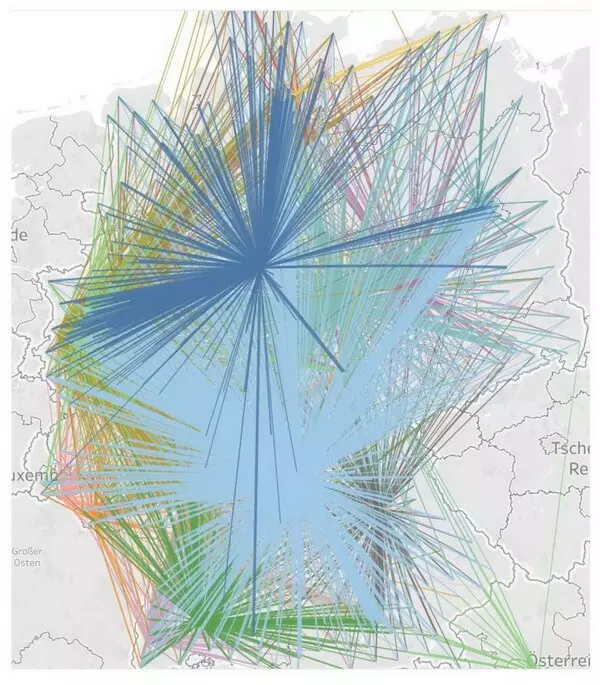 Client's base scenario depicting the logistics network as is