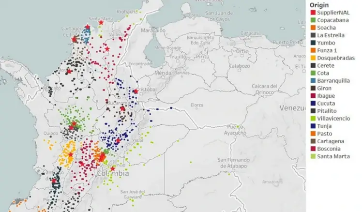 Visualization of possible DCs allocation